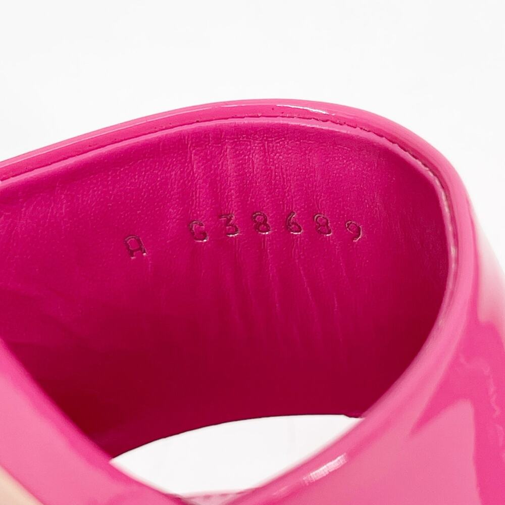 Chanel 2022 Pink Patent Calfskin CC Logo Low Block Heel Mules Sandals EU 38.5 - Picture 14 of 16